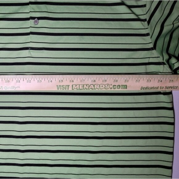 PGA Tour Mens Green and Black Striped Short Sleeve Polo Size XXL - Picture 10 of 10